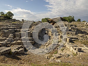 Ruins of ancient Troia city, Canakkale Dardanelles / Turkey