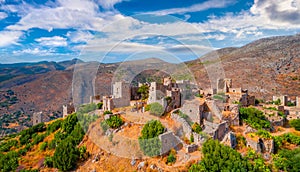 Ruins of ancient village fortress of Mani Peninsula - Vathia.