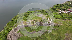 Ruins of ancient Vishegrad Fortress on the southern coast of Studen Kladenets reservoir near town of Kardzhali, Bul