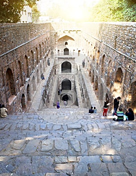 Ruins of an ancient well Agrasen ki Baoli, allegedly 12th century. India. Delhi