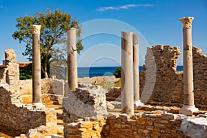 Ruins of Anemurium Church in Anamur. Turkey photo