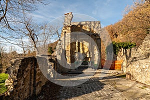 Ruins of antico Borgo di Caprara di Sopra Marzabotto near Bologna, Italy photo