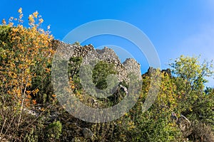 Ruins of the antique castle Gedelme Kalesi in the Taurus mountains, Turkey