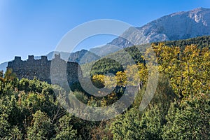 Ruins of the antique castle Gedelme Kalesi in the valley of the Taurus mountains, Turkey