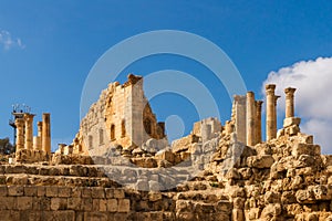Ruins of antique Gerasa in Jordan photo