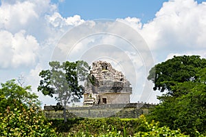 Ruins of antique sity Observatory El Caracol Chichen Itza Mexico