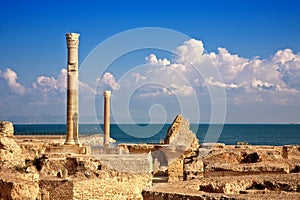 Ruins of Antonine Baths at Carthage, Tunisia photo