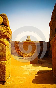 Ruins of Apademak temple, Naqa Meroe, ancient Kush, Sudan