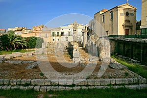 Ruins of the Apollo temple in Siracusa photo