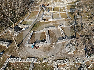 Ruins of the archaeological site at Tremona in Switzerland
