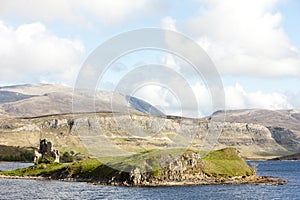 ruins of Ardvreck Castle at Loch Assynt, Highlands, Scotland