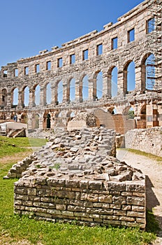 The ruins of the Arena in Pula, Croatia