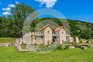 Ruins of Arutela roman castrum near Calimanesti, Wallachia region, Romania photo