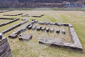 Ruins from Arutela roman castrum near Olt river