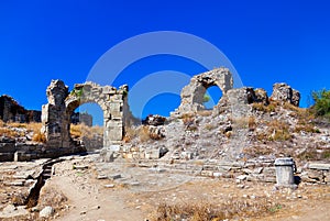 Ruins at Aspendos in Antalya, Turkey