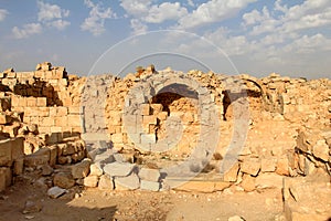 Ruins of Avdat - ancient town founded and inhabited by Nabataeans in Negev desert photo