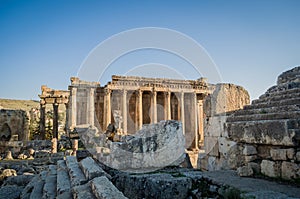 Ruins of Baalbek. Ancient city of Phenicia located in the Beca valley in Lebanon. Acropolis with Roman remains photo