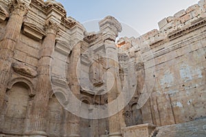 Ruins of Baalbek. Ancient city of Phenicia located in the Beca valley in Lebanon. Acropolis with Roman remains photo