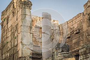 Ruins of Baalbek. Ancient city of Phenicia located in the Beca valley in Lebanon. Acropolis with Roman remains photo