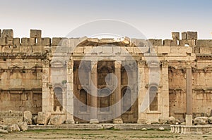 Ruins of Baalbek. Ancient city of Phenicia located in the Beca valley in Lebanon. Acropolis with Roman remains photo