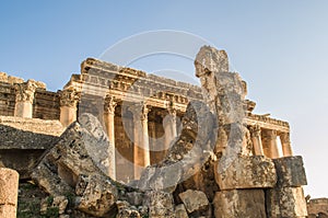 Ruins of Baalbek. Ancient city of Phenicia located in the Beca valley in Lebanon. Acropolis with Roman remains photo