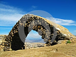 The ruins of Babak fort , Arasbaran region , Northwest Iran