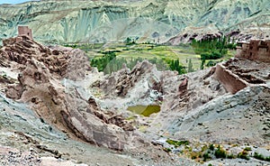 Ruins at Basgo Monastery