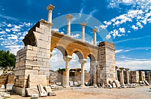 Ruins of the St. John Basilica at Ephesus in Turkey photo