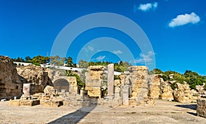 Ruins of the Baths of Antoninus in Carthage, Tunisia.