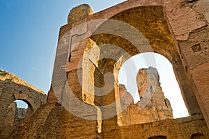 The ruins of the Baths of Caracalla in Rome, Italy photo