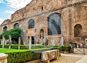 Ruins of the baths of Diocletian in Rome photo