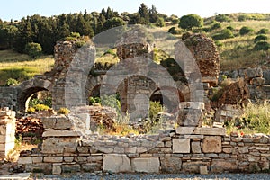 The ruins of the Baths of Varius at Ephesus, Selcuk, Turkey