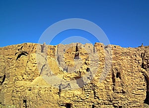 The ruins of Bayazeh Castle near Yazd Iran