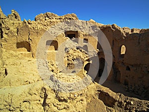 The ruins of Bayazeh Castle near Yazd Iran