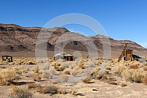 Ruins at Bonnie Claire Ghost Town in Nevada, USA