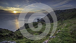 The ruins of the Botallack Tin Mines, located on the rugged Cornish coast, near Lands end.