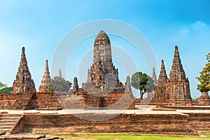 Ruins of buddhist temple Wat Chai Watthanaram in Ayutthaya, Thailand