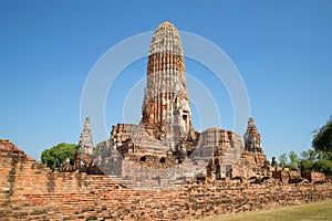 On the ruins of the Buddhist temple Wat Phra Ram. Ayutthaya, Thailand