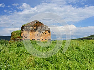 Ruins of building inside Lori Berd fortress in Lori, Armenia