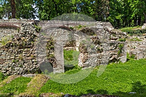 Ruins of the builings in the ancient Roman city of Diokletianopolis, town of Hisarya, Bulgaria