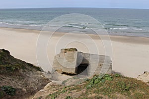 Ruins of a bunker in Denmark, on the beach between Lokken and Lonstrup.