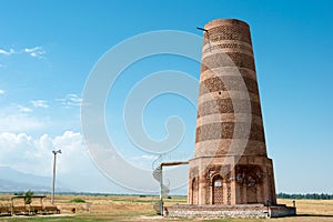 Ruins of Burana Tower in Tokmok, Kyrgyzstan. It is part of the World Heritage Site.