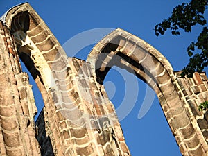 Ruins of burned down cathedral in Czech republic