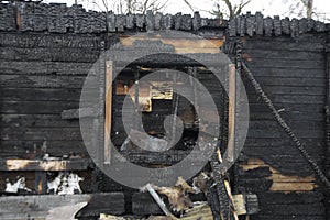 Ruins of a burned out house