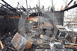 Ruins of a burned out house