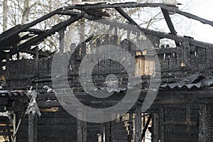 Ruins of a burned out house