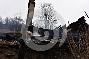 Ruins of a burned out house