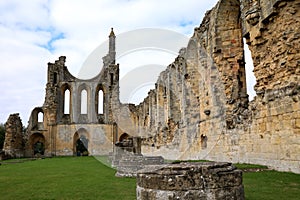 The ruins of Byland Abbey, a Cistercian monastery in the Ryedale district of North Yorkshire, England, UK