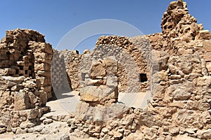 Ruins of a Byzantine church at the ancient Masada, Southern district, Israel.