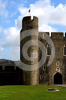 Ruins of Caerphilly Castle, Wales.